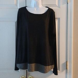 Zelos black gray long sleeve super soft  top  Sz XL NWOT